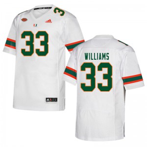 Men's Miami #33 Chantz Williams White Stitched Jerseys 219338-716