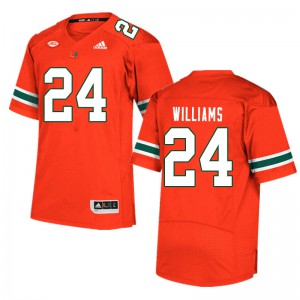 Men Miami Hurricanes #24 Christian Williams Orange Embroidery Jersey 422222-321