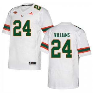 Men University of Miami #24 Christian Williams White NCAA Jersey 763688-454