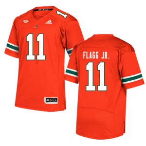 Mens Miami #11 Corey Flagg Jr. Orange Embroidery Jerseys 910049-276