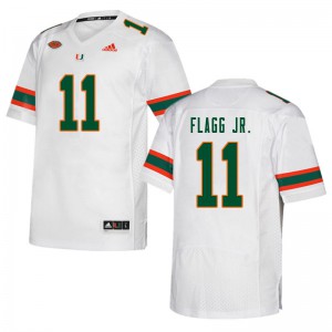 Men's Miami #11 Corey Flagg Jr. White NCAA Jersey 339956-228