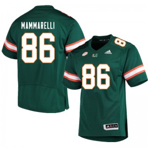 Men Miami Hurricanes #86 Dominic Mammarelli Green NCAA Jersey 719927-705
