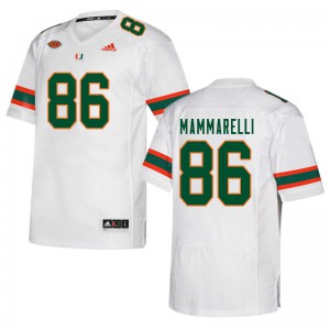 Men University of Miami #86 Dominic Mammarelli White University Jerseys 224737-762