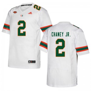 Men University of Miami #2 Donald Chaney Jr. White NCAA Jerseys 883411-454