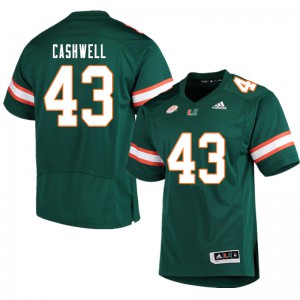 Mens Miami #43 Isaiah Cashwell Green College Jersey 977405-980