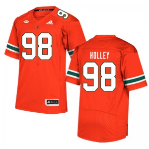Mens Miami #98 Jalar Holley Orange Official Jerseys 219819-220