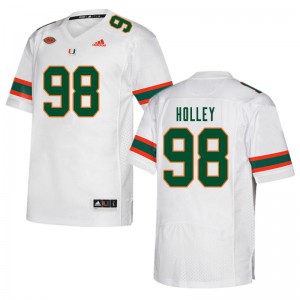 Mens Miami #98 Jalar Holley White Alumni Jersey 193099-710