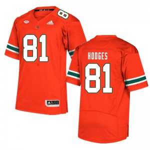 Men Miami Hurricanes #81 Larry Hodges Orange Player Jersey 880279-230