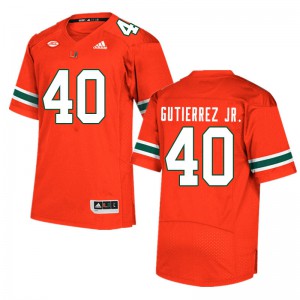 Mens Miami Hurricanes #40 Luis Gutierrez Jr. Orange Official Jerseys 984319-975