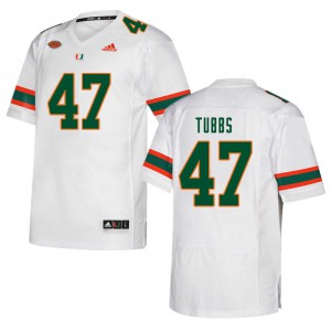 Mens Miami Hurricanes #47 Mykel Tubbs White Stitched Jerseys 519402-682