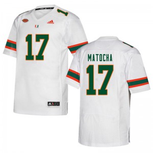 Men's Miami Hurricanes #17 Peyton Matocha White Stitch Jerseys 822598-783