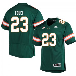 Mens Miami Hurricanes #23 Te'Cory Couch Green College Jersey 405079-825