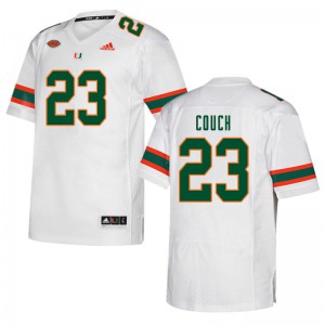 Men Miami Hurricanes #23 Te'Cory Couch White Stitch Jerseys 307119-359