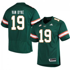 Men University of Miami #19 Tyler Van Dyke Green Stitched Jersey 465594-198