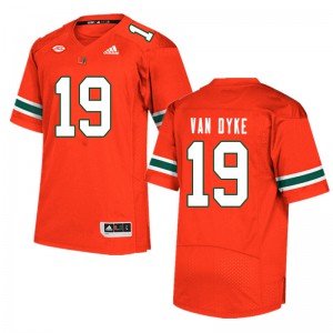Mens Miami #19 Tyler Van Dyke Orange Football Jerseys 421705-202