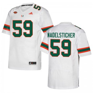 Men's Miami #59 Alan Nadelsticher White University Jerseys 645991-887