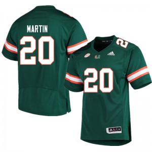 Men Miami #20 Asa Martin Green Stitched Jersey 512439-196