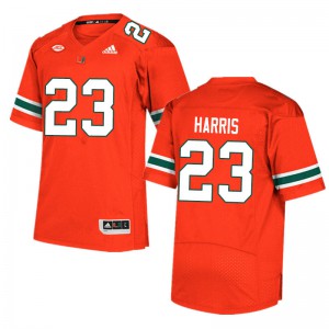 Mens University of Miami #23 Cam'Ron Harris Orange University Jerseys 755324-581