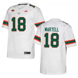Men Miami #18 Tate Martell White Player Jerseys 274983-147