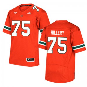 Mens Miami #75 Zalon'tae Hillery Orange Football Jerseys 304276-629