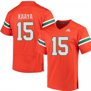 Men's Hurricanes #15 Brad Kaaya Orange Football Jerseys 836010-630