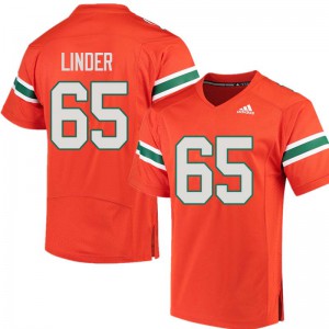 Men University of Miami #65 Brandon Linder Orange NCAA Jerseys 342093-413