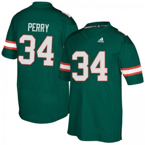 Men Hurricanes #34 Charles Perry Green Embroidery Jerseys 932283-896