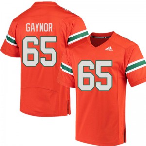 Mens University of Miami #65 Corey Gaynor Orange Player Jersey 117368-288