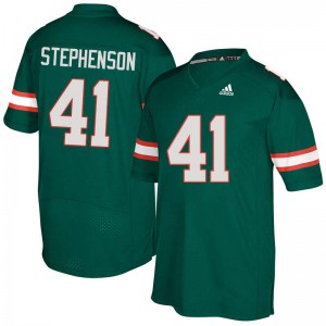 Men's University of Miami #41 Darian Stephenson Green Stitch Jerseys 231933-968