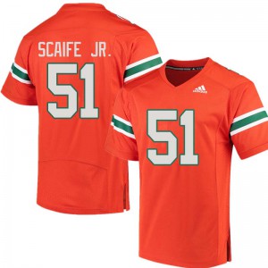 Mens Miami #51 Delone Scaife Jr. Orange NCAA Jersey 191386-476
