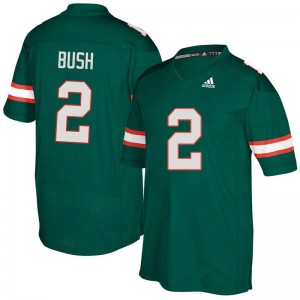 Men Miami Hurricanes #2 Deon Bush Green Embroidery Jersey 644055-623