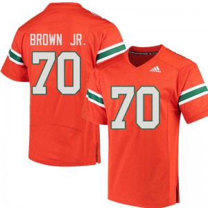 Mens Miami #70 George Brown Jr. Orange Football Jerseys 122948-977