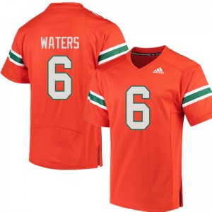 Men's Miami #6 Herb Waters Orange NCAA Jersey 950014-708
