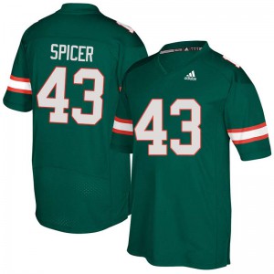 Men Miami #43 Jack Spicer Green Official Jersey 597154-175