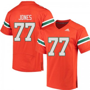 Men University of Miami #77 Jahair Jones Orange Embroidery Jerseys 596075-243