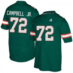 Men Miami #72 John Campbell Jr. Green Official Jerseys 911997-210