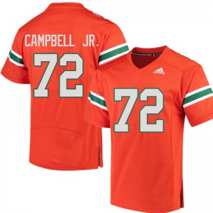 Men Miami #72 John Campbell Jr. Orange Football Jerseys 941354-531
