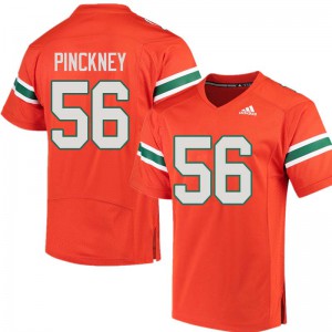 Men Hurricanes #56 Michael Pinckney Orange Football Jerseys 650426-851