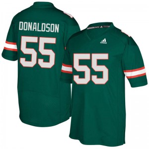 Men University of Miami #55 Navaughn Donaldson Green Embroidery Jersey 428155-424
