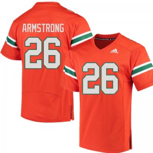 Mens University of Miami #26 Ray-Ray Armstrong Orange Official Jersey 962272-173