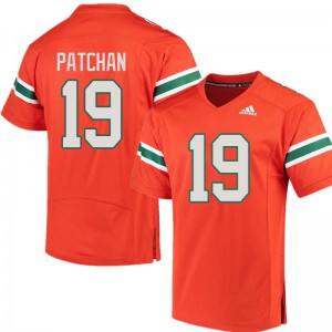 Men Hurricanes #19 Scott Patchan Orange Official Jersey 414329-448
