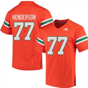 Mens Miami Hurricanes #77 Seantrel Henderson Orange Official Jerseys 729447-302