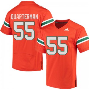 Mens Miami Hurricanes #55 Shaquille Quarterman Orange NCAA Jerseys 864845-235