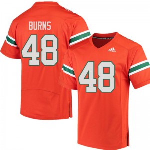 Mens Miami Hurricanes #48 Thomas Burns Orange University Jerseys 617776-773