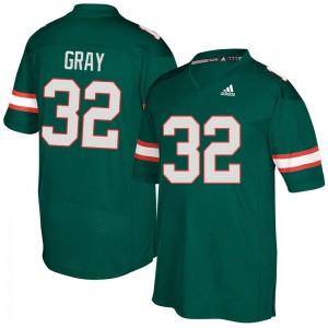 Men's Miami Hurricanes #32 Trayone Gray Green Football Jersey 724294-756