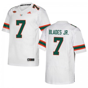 Mens Miami #7 Al Blades Jr. White Embroidery Jersey 952074-481