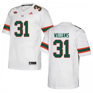 Men Miami Hurricanes #31 Avantae Williams White College Jerseys 573540-947