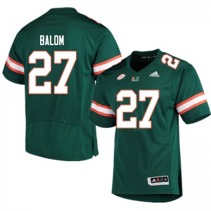 Men University of Miami #27 Brian Balom Green Player Jerseys 189637-970