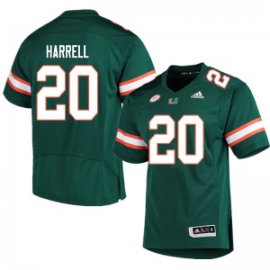 Men Miami #20 Jalen Harrell Green Football Jerseys 141064-583