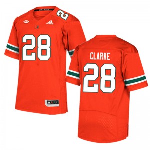 Men's Miami #28 Marcus Clarke Orange Stitched Jersey 430618-773